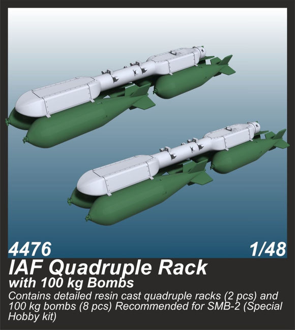 SPECIAL HOBBY IAF Quadruple Rack with 100 kg Bombs 129-4476 1/48