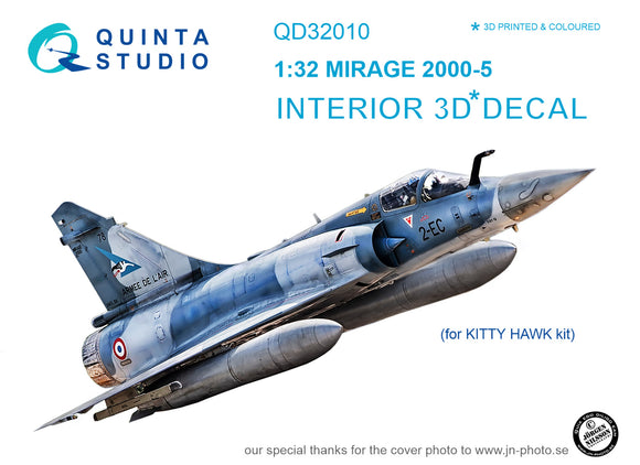 Quinta Studio Mirage 2000-5 Interior 3D Decal for Kitty Hawk QD32010-1/32