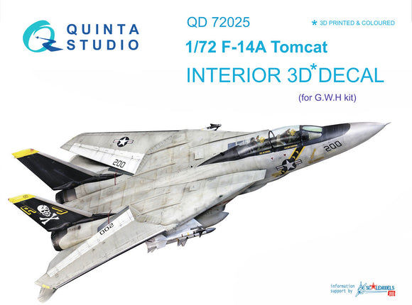 Quinta Studio F-14A Interior 3D Decal for GWH QD72025-1/72