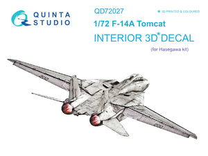 Quinta Studio F-14A Interior 3D Decal for Hasegawa QD72027-1/72