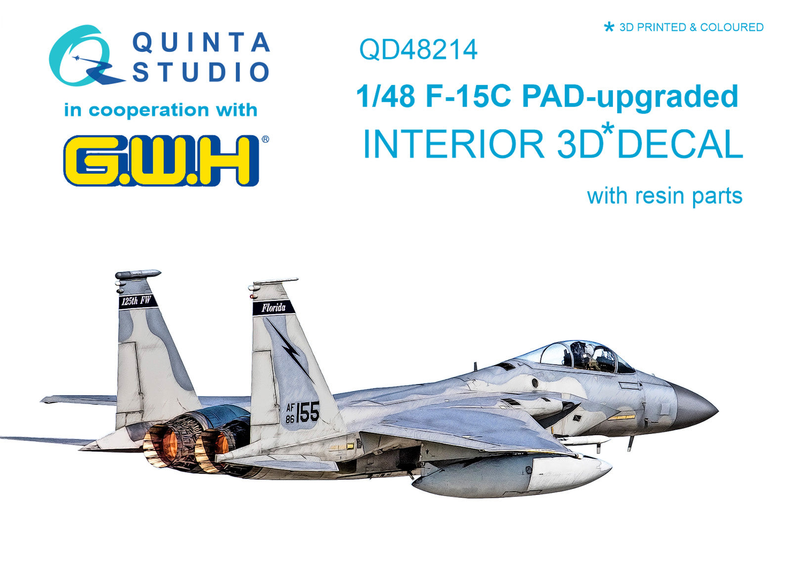 Planche De Décalques 3D Quinta Studio F-15C PAD Interior Pour GWH (QD48214) - 1/48
