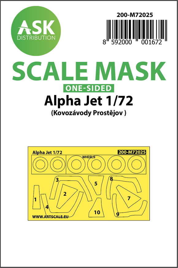 ArtScale Kit Alpha Jet one-sided painting mask for KPM 72025-1/72