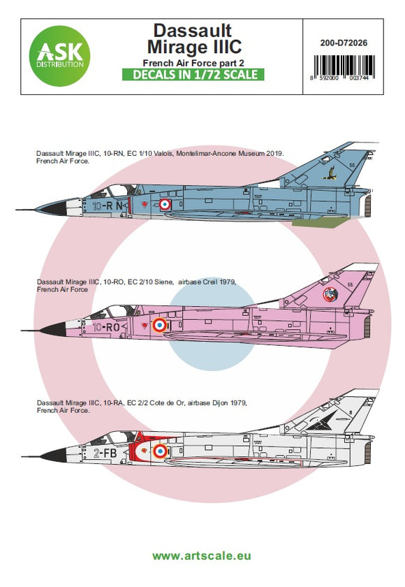 ArtScale Kit Mirage III C French Air Force part 2 D72026-1/72