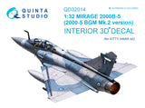 Quinta Studio Mirage 2000 B-5 Interior 3D Decal for Kitty Hawk QD32014-1/32