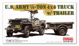 FineMolds US ARMY 1/4-ton 4x4 Truck w/ Trailer 82002-1/20
