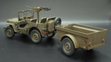 FineMolds US ARMY 1/4-ton 4x4 Truck w/ Trailer 82002-1/20