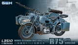 GWH WWII German Motorcycle BMW R75 with Sidecar L3510-1/35