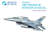Quinta Studio F-16D block 50 Interior 3D Decal for Kinetic QD48408-1/48
