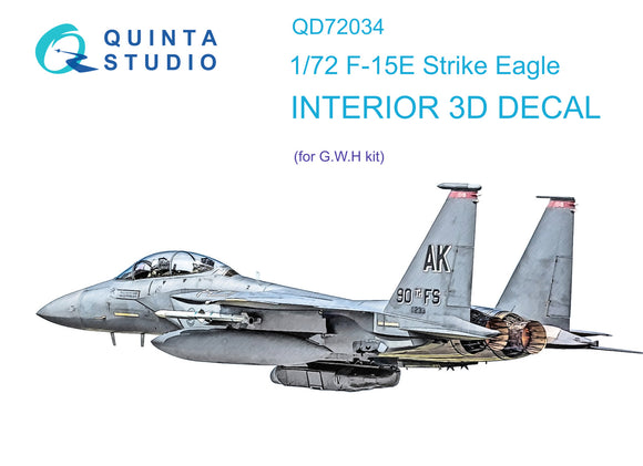 Quinta Studio F-15 E Interior 3D Decal for GWH QD72034-1/72