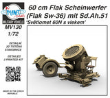 PLANET MODELS 60 cm Flak Scheinwerfer (Flak Sw-36) mit Sd Ah 51 MV130-1/72