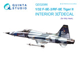Quinta Studio F-5E/RF-5E Interior 3D Decal for Kitty Hawk QD32086-1/32