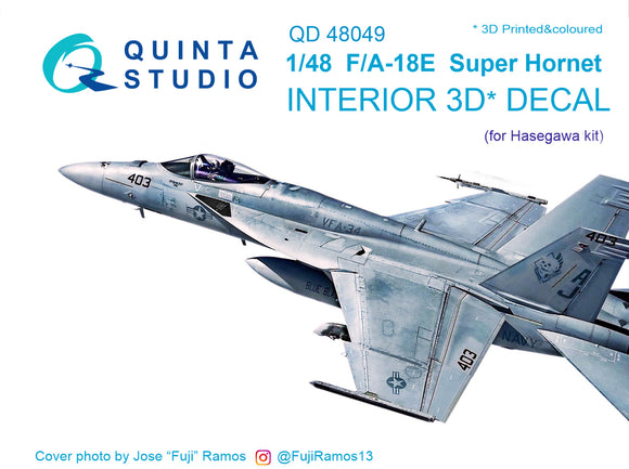 Quinta Studio F/A-18E Interior 3D Decal for Hasegawa QD48049-1/48