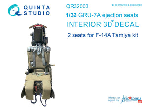 Quinta Studio GRU-7A Ejection Seats Interior 3D Decal for Tamiya QR 32003-1/32