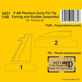 CMK F-4B Phantom Early Fin Tip Fairing and Rudder (separate) 4431 - 1/48