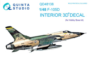 Quinta Studio F-105D Interior 3D Decal for Hobby Boss QD48138 - 1/48