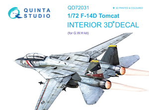 Quinta Studio F-14D Interior 3D Decal for GWH QD72031 - 1/72