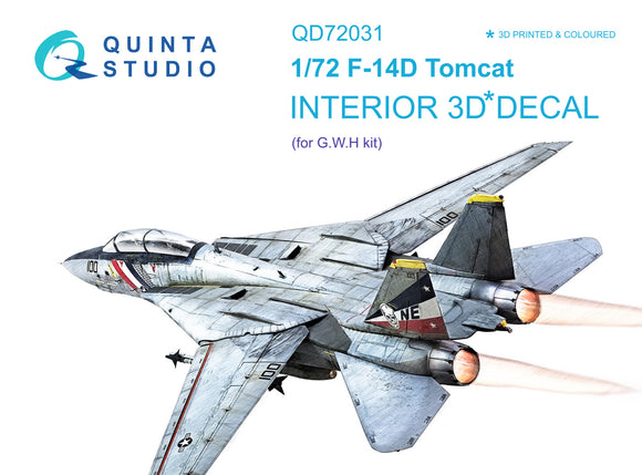 Quinta Studio F-14D Interior 3D Decal for GWH QD72031 - 1/72