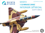 Quinta Studio Mirage 2000 D Interior 3D Decal for Kitty Hawk QD32012 - 1/32