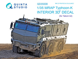 Quinta Studio MRAP Typhoon-K3D decal paper for TAKOM QD35008-1/35