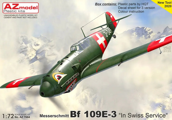 AZ Model Messerschmitt Bf 109E-3 In Swiss Service AZ 7664 - 1/72