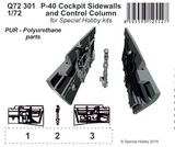CMK P-40 Cockpit Sidewalls and Control Column for Special Hobby 72301 - 1/72