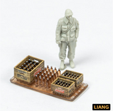 LIANG-0434 3D Print Beer Soda Bottle Crates WWII x 8 1/48 1/72
