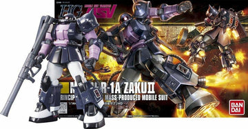 Bandai HGUC 1/144 MS-06R-1A Zaku II Hi Maneuver Type Black Tri-Stars - Maquette Gundam Détaillée